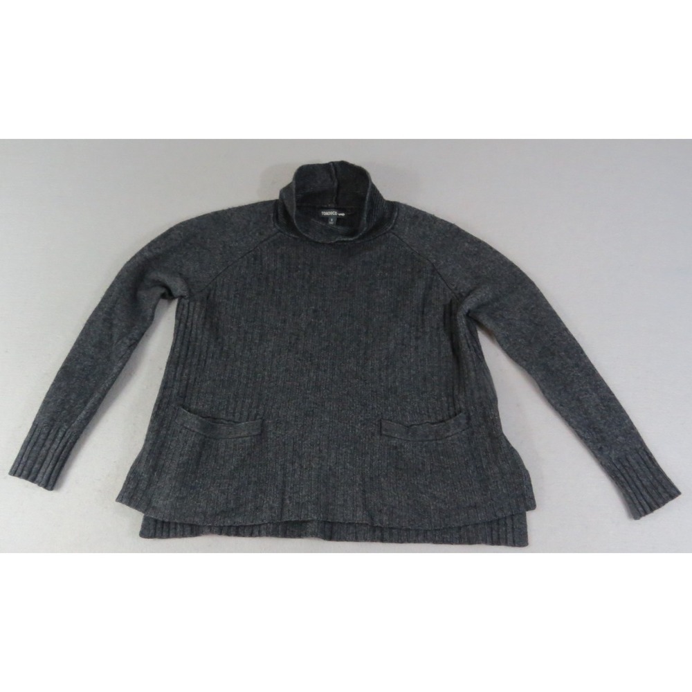 Toad & Co Lambswool Blend Dark Academia Ribbed Mockneck Tunic Sweater Women's S